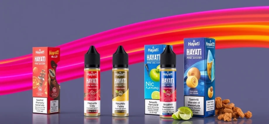 Hayati Pro Max Nic Salt 10ml E-Liquids showcase various flavors in pre-filled cartridges, perfect for a satisfying vaping experience