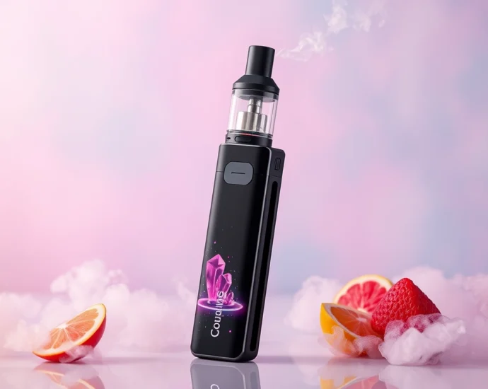 a sleek crystal vape 6000 puffs device showcasing various flavors